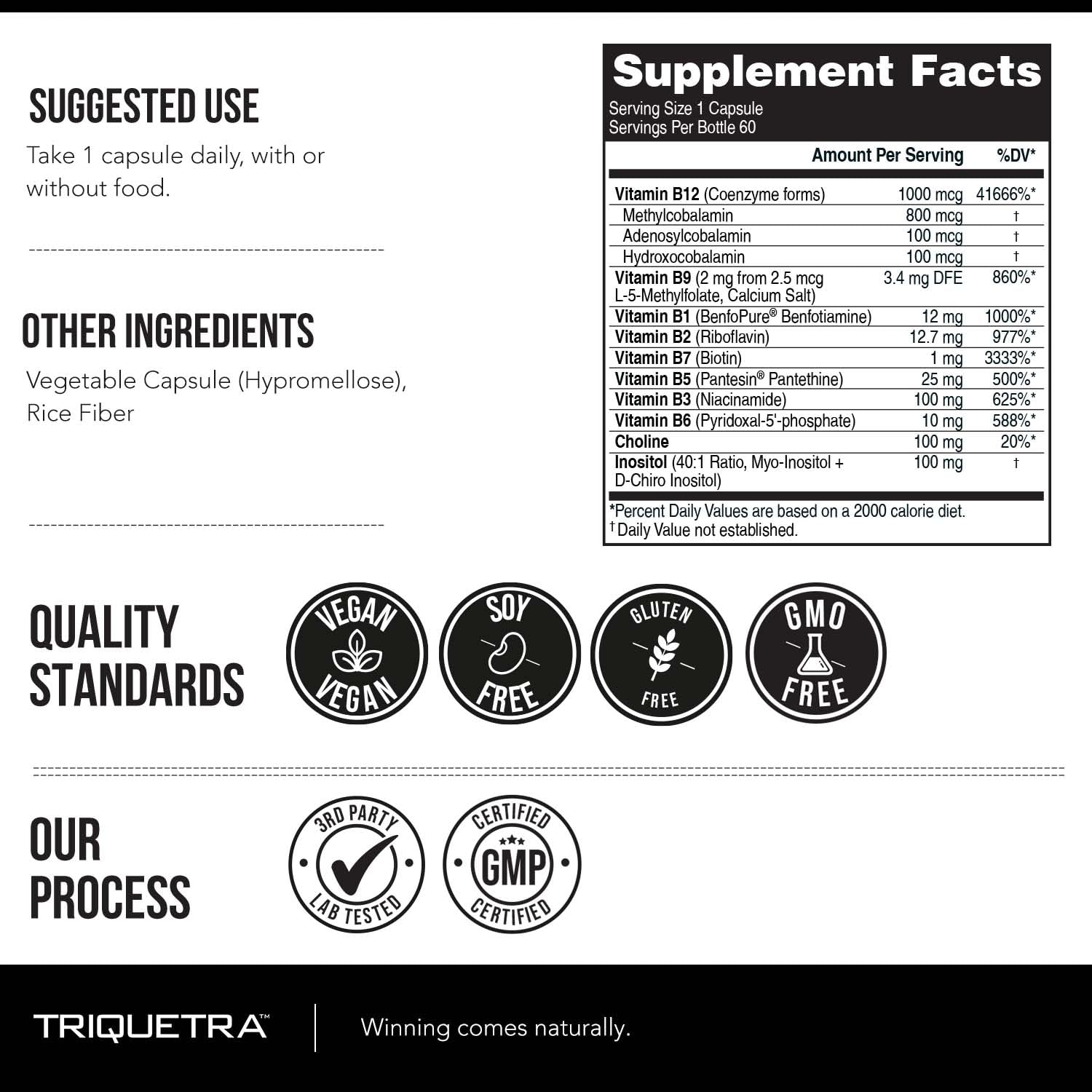 BioActive Vitamin B Complex - Blood Stream Ready, Methylated B Complex - Featuring Methylfolate, 3 BioActive Forms of B12, BenfoPure® B1 & Pantesin® B5 - 12 B Vitamins in Clinical Doses - 60 Servings Nirvana Guru