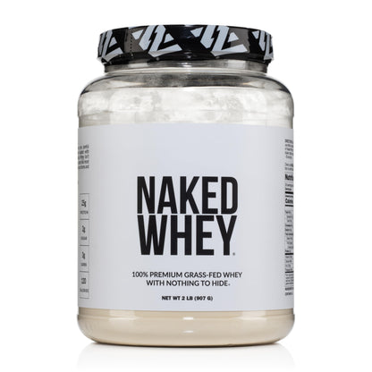 NAKED Whey Vanilla Protein Powder - Only 3 Ingredients - Grass Fed Whey Protein Powder, Vanilla Flavor, and Organic Coconut Sugar, No GMO, No Soy, and Gluten Free - 24 Servings