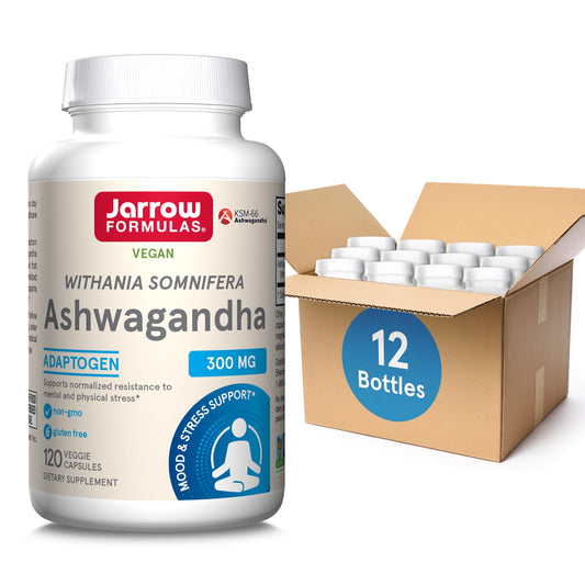 Jarrow Formulas® Ashwagandha Capsules, 300 mg Supplement Supports Normalized Resistance to Mental and Physical Stress, 120 Veggie Capsules, 60 Day Supply - Nirvana Guru