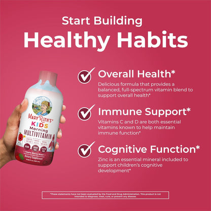 MaryRuth's Kids Liquid Morning Multivitamin | Kids Multivitamin | Immune Support | Vitamin C & D | Kids Vitamins | Kids Vitamins multivitamin | Vegan | 30-180 Servings | 15.22 fl oz - Nirvana Guru