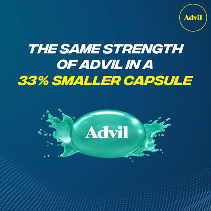 Advil Liqui-Gels minis Pain Reliever and Fever Reducer, Pain Medicine for Adults with Ibuprofen 200mg for Pain Relief - 200 Liquid Filled Capsules