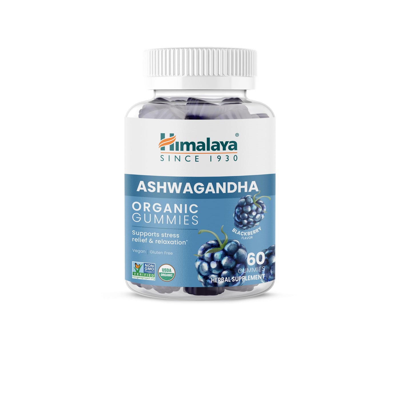 Himalaya Organic Ashwagandha, 120 Day Supply, Herbal Supplement for Stress Relief, Energy, Occasional Sleeplessness, Excipient Free, Organic, Non-GMO, Vegan, Gluten Free, 670 mg, 60 Caplets, 2 Pack - Nirvana Guru