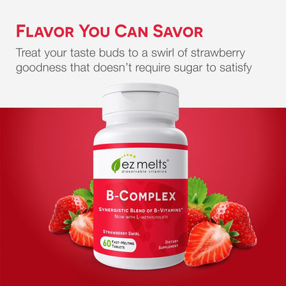EZ Melts Dissolvable Vitamin B-Complex with Methyl B12 and Methyl Folate, Sugar-Free, 2-Month Supply Nirvana Guru
