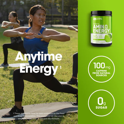 Optimum Nutrition Amino Energy - Pre Workout with Green Tea, BCAA, Amino Acids, Keto Friendly, Green Coffee Extract, Energy Powder - Concord Grape, 65 Servings (Packaging May Vary)