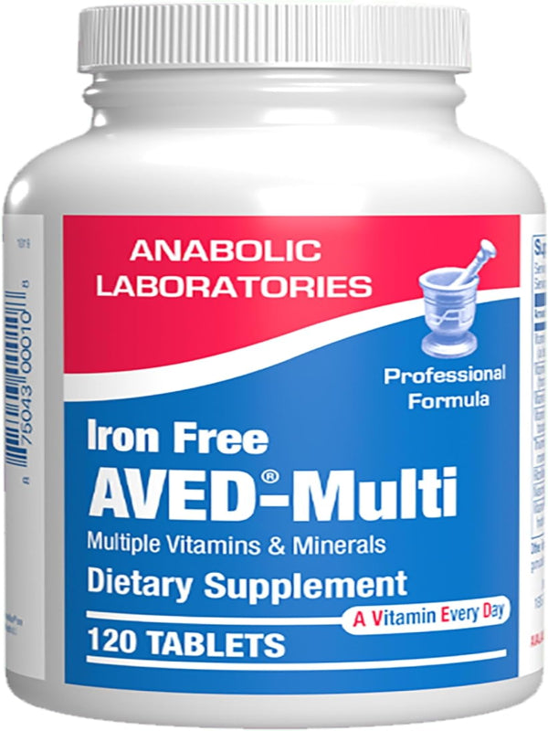 Iron Free Daily Multivitamin for Men and Women, 120 Tablets - AVED Daily Multi Vitamin and Minerals Health Supplement - Vitamins A, C, D, E, Vitamin B Complex, Zinc, Calcium, Magnesium, More Nirvana Guru