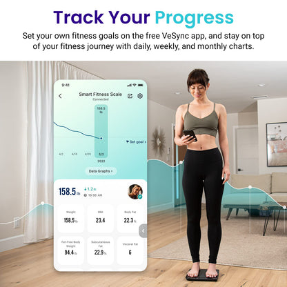 Etekcity Smart Scale for Body Weight FSA HSA Store Eligible, Bathroom Digital Weighing Scale with BMI, Body Fat, Muscle Mass, Accurate Bluetooth Home User Health Equipment Sync Apps Nirvana Guru