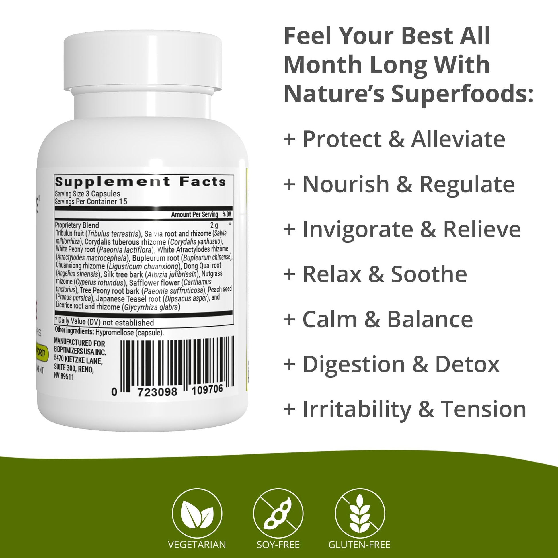 BIOptimizers - Cycle Support - Period Support Supplement for Women - Bloating and Cramping Menstrual Relief - 90 Capsules Nirvana Guru