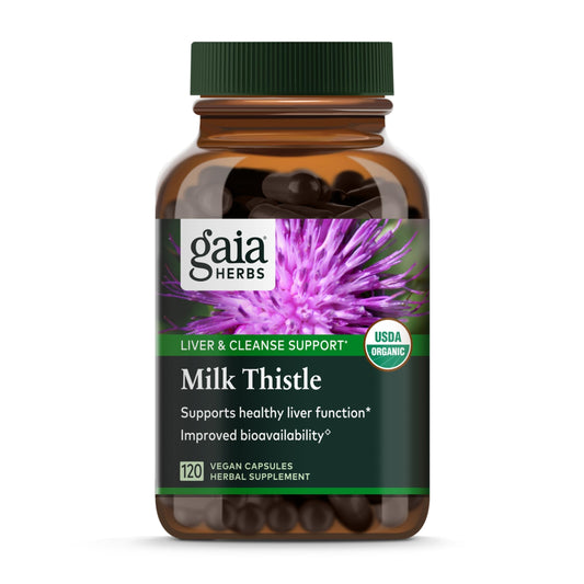 Gaia Herbs Milk Thistle - Liver Supplement & Cleanse Support for Maintaining Healthy Liver Function* - 60 Vegan Capsules (20-Day Supply) - Nirvana Guru