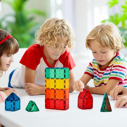 FNJO Magnetic Tiles, 110PCS Magnet Building Set, Magnetic Building Blocks,Construction STEM Learning and Playing Toys for Kids, Montessori Toy for Preschool Boys Girls Toddlers Classroom Must-Haves Nirvana Guru