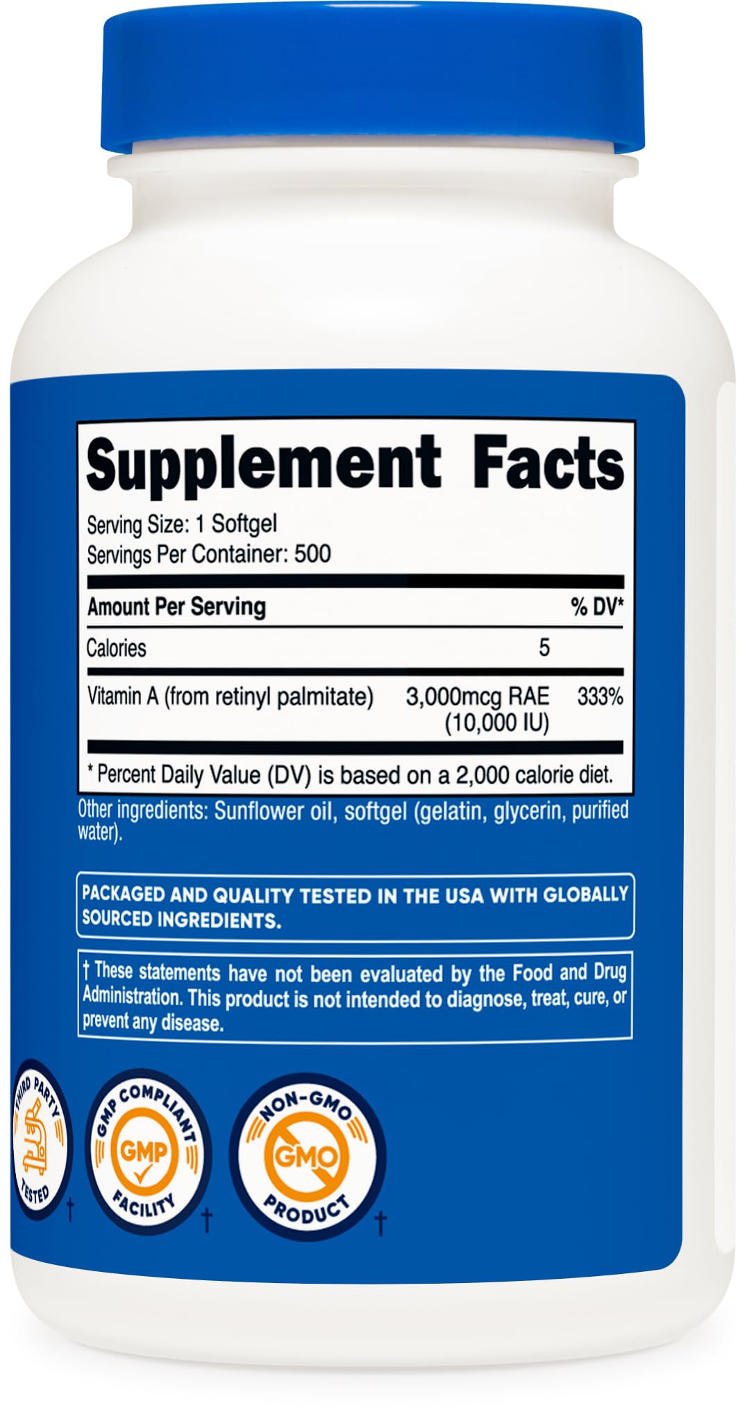 Nutricost Vitamin A 10,000 IU, 500 Softgel Capsules Nirvana Guru