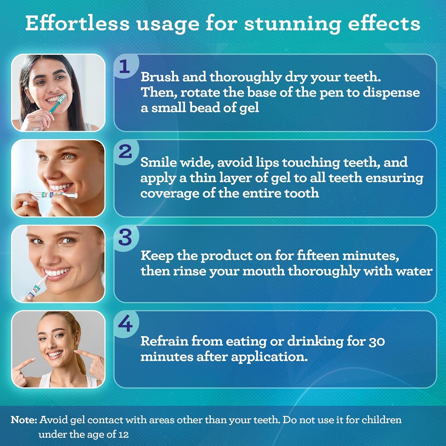 GuruNanda Teeth Whitening Pen,(0.06 fl oz)-20 Uses, Vegan & Gentle on Teeth Pro Formula - Hydrogen Peroxide Whitening Gel Pen, Cruelty-free, Mint Flavor Nirvana Guru