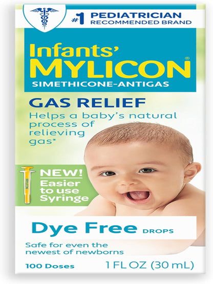 MYLICON Gas Relief Drops for Infants and Babies, Dye Free Formula, 1 Fluid Ounce (Updated Syringe) Nirvana Guru