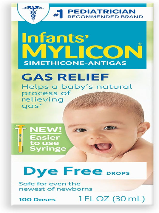 MYLICON Gas Relief Drops for Infants and Babies, Dye Free Formula, 1 Fluid Ounce (Updated Syringe) Nirvana Guru
