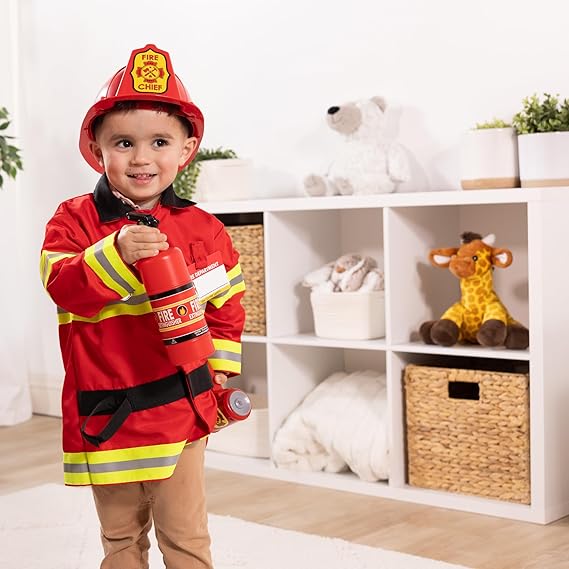 Melissa & Doug Fire Chief Role Play Costume Dress-Up Set, Pretend Play Firefighter Outfit with Realistic Accessories for Kids and Toddlers Ages 3+ nirvanaguru