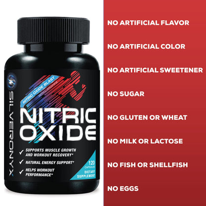Extra Strength Nitric Oxide Supplement 3X Strength L Arginine, Citrulline Malate, AAKG, Beta Alanine - Premium Muscle Supporting Nitric Booster - Natural Energy & Heart Health Support - 180 Capsules Nirvana Guru