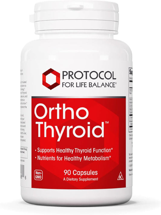 Protocol Ortho Thyroid - Supports Healthy Thyroid Function* - with Ashwagandha, Zinc & Selenium - Non-GMO & Kosher - 90 Veg Capsules Nirvana Guru