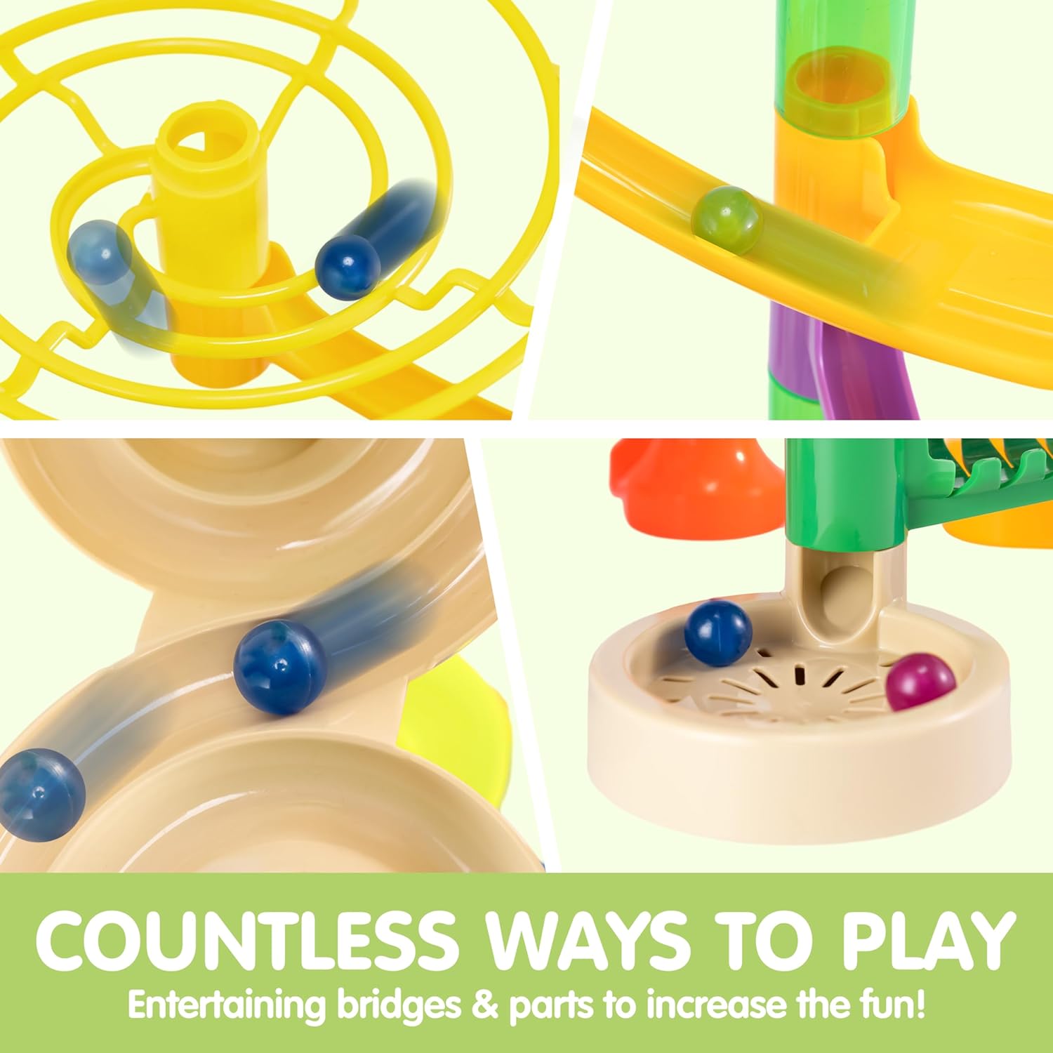 JOYIN 236Pcs Glowing Marble Run with Motorized Elevator- Construction Building Blocks Toys with 30 Glow in The Dark Plastic Marbles, Easter STEM Gifts for Boys and Girls Nirvana Guru