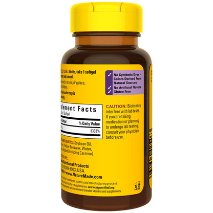 Nature Made Extra Strength Biotin 2500 mcg, Dietary Supplement For Healthy Hair, Skin & Nail Support, 150 Softgels, 150 Day Supply - Nirvana Guru