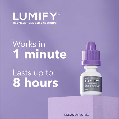 LUMIFY Eye Drops for Red Eyes, Redness Reliever for Brighter Looking Eyes, Works in 1 Minute & Lasts Up to 8 Hours, Eye Drops, 0.25 Fl Oz (7.5mL), Packaging May Vary Nirvana Guru