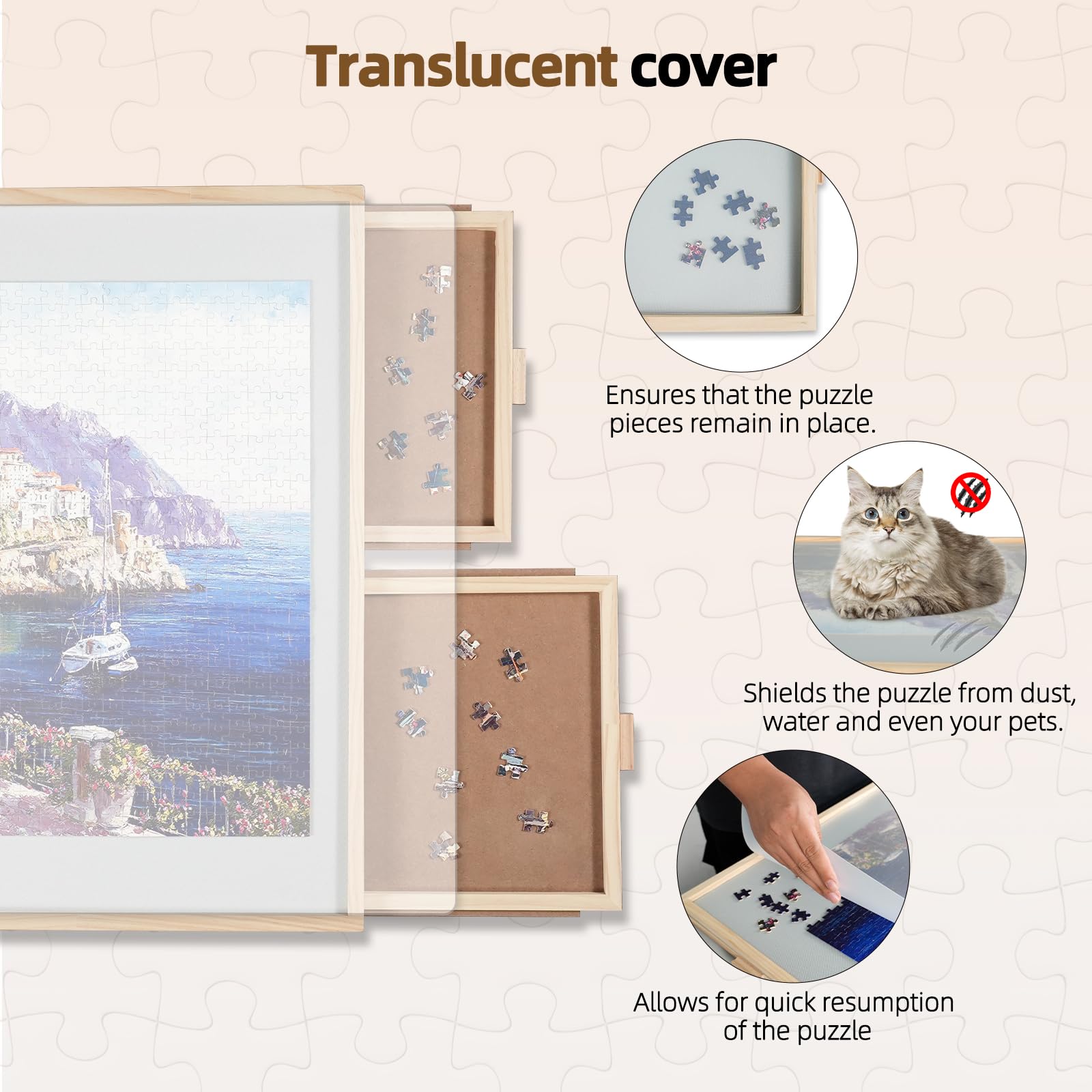 ALL4JIG 1500 Piece Rotating Puzzle Board with Drawers and Cover,25"x34"Portable Wooden Jigsaw Puzzle Table for Adults Portable,Lazy Susan Spinning Puzzle Boards Birthday Gift for mom Nirvana Guru