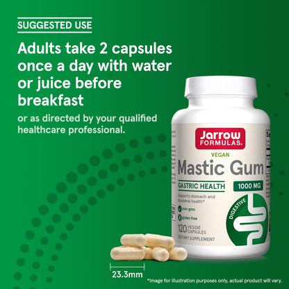 Jarrow Formulas Mastic Gum 1000 mg, Dietary Supplement for Gastrointestinal Health Support, 60 Veggie Capsules, 30 Day Supply - Nirvana Guru