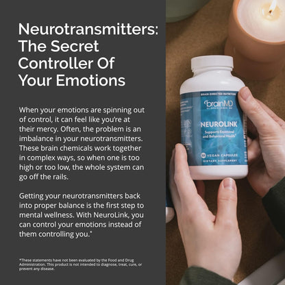 Dr Amen BrainMD NeuroLink - 180 Capsules - Promotes Optimal Brain Function, Focus & Concentration - Gluten Free - 45 Servings Nirvana Guru