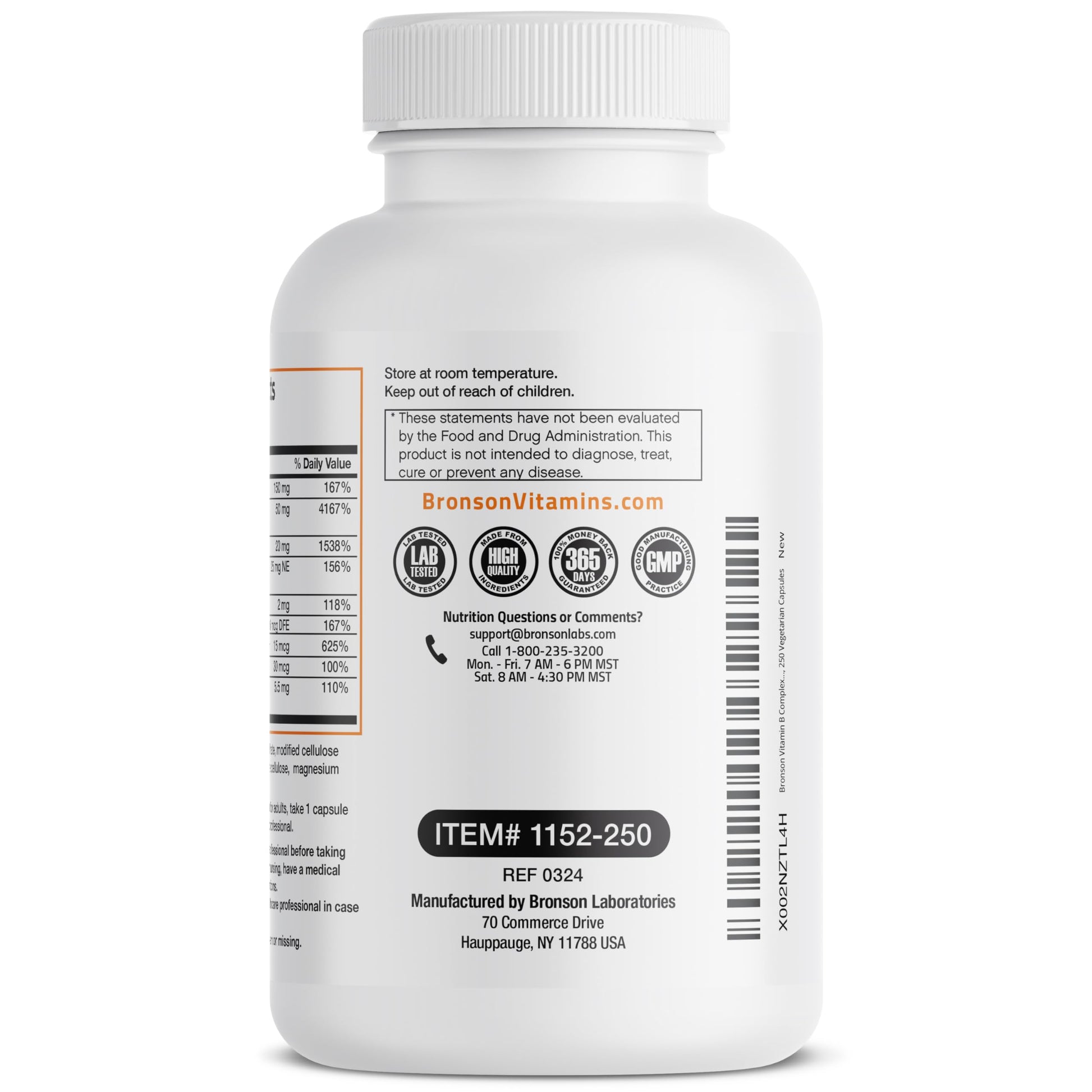 Bronson Vitamin B Complex with Vitamin C - Immune Health, Energy Support & Nervous System Support - Non-GMO, 250 Vegetarian Capsules Nirvana Guru