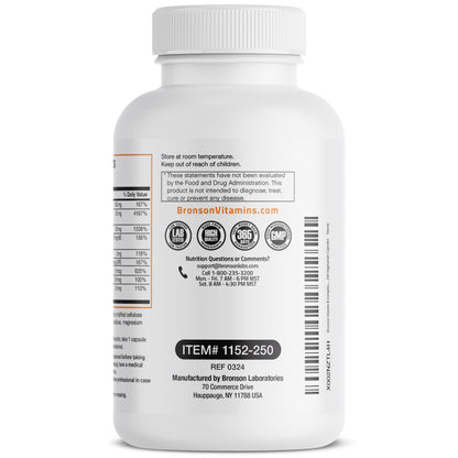 Bronson Vitamin B Complex with Vitamin C - Immune Health, Energy Support & Nervous System Support - Non-GMO, 250 Vegetarian Capsules Nirvana Guru