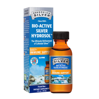 Sovereign Silver Immune Support - Colloidal Silver, Bio-Active Silver Hydrosol, 10 ppm, Liquid Dropper, 4 Fl Oz, (118 mL) Nirvana Guru