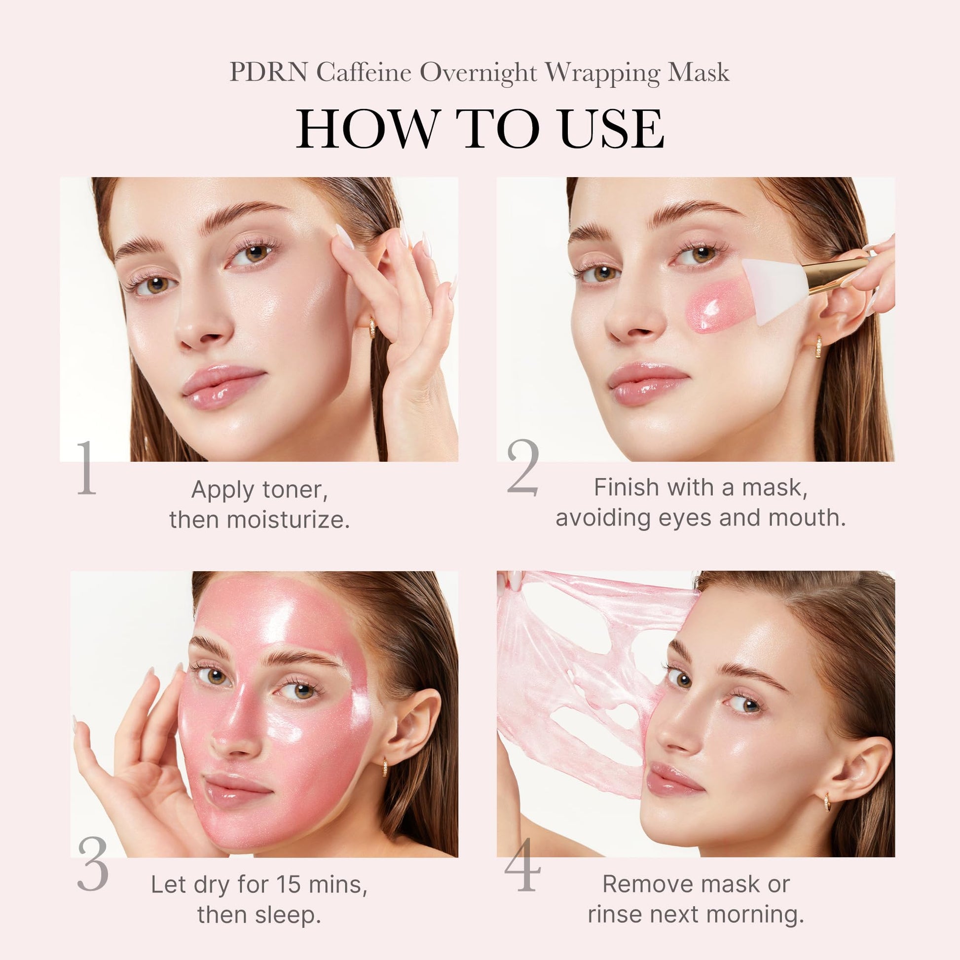 medicube PDRN Caffeine Overnight Wrapping Peel Off Facial Mask | Firming, Depuffing & Hydration | Salmon DNA + Caffeine + Collagen For Refined, Glass Skin & Face Contour Support | Korean Skin Care Nirvana Guru