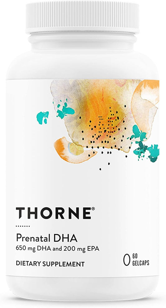 THORNE Prenatal DHA - 650 mg DHA and 200 mg of EPA - Supports Baby’s Brain and Nervous System Development from Pregnancy to Nursing* - 60 Capsules - Nirvana Guru