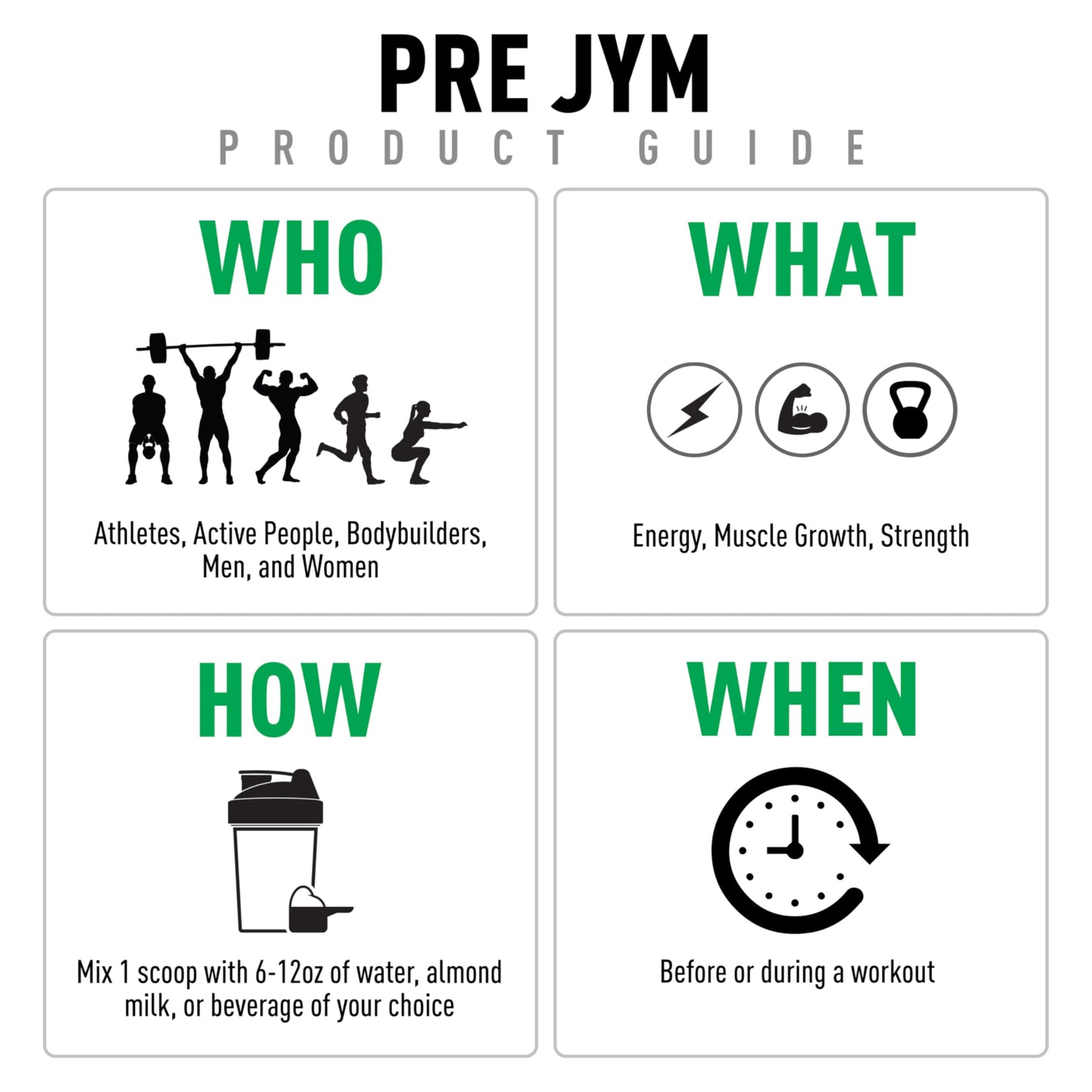 JYM Supplement Science Pre JYM Strawberry Kiwi Pre Workout Powder - BCAAs, Nootropics, Creatine HCI, Citrulline, Beta-Alanine, Betaine, Taurine, Huperzine 30 Servings Nirvana Guru