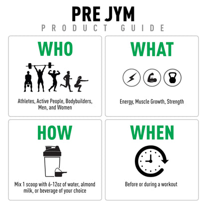 JYM Supplement Science Pre JYM Strawberry Kiwi Pre Workout Powder - BCAAs, Nootropics, Creatine HCI, Citrulline, Beta-Alanine, Betaine, Taurine, Huperzine 30 Servings Nirvana Guru