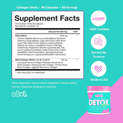 Obvi Detox Colon Cleanse Supplement | Promotes Digestive and Gut Health, Bloating Relief, Helps Remove Toxins | Immune Support with Milk Thistle, Psyllium Husk, Senna Leaf | 90 Capsules | 30 Servings - Nirvana Guru