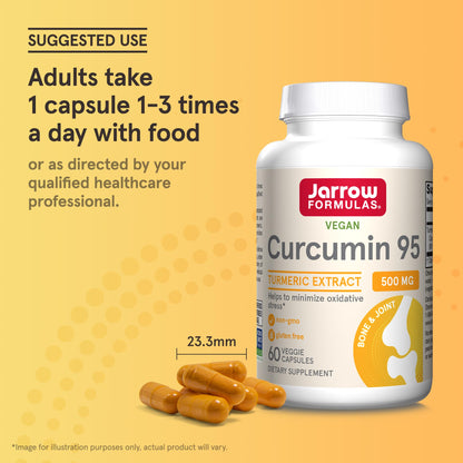 Jarrow Formulas Turmeric Curcumin Supplement - Curcumin 95, Turmeric Supplements, 500 mg for Antioxidant & Joint Support, 120 Capsules - Nirvana Guru