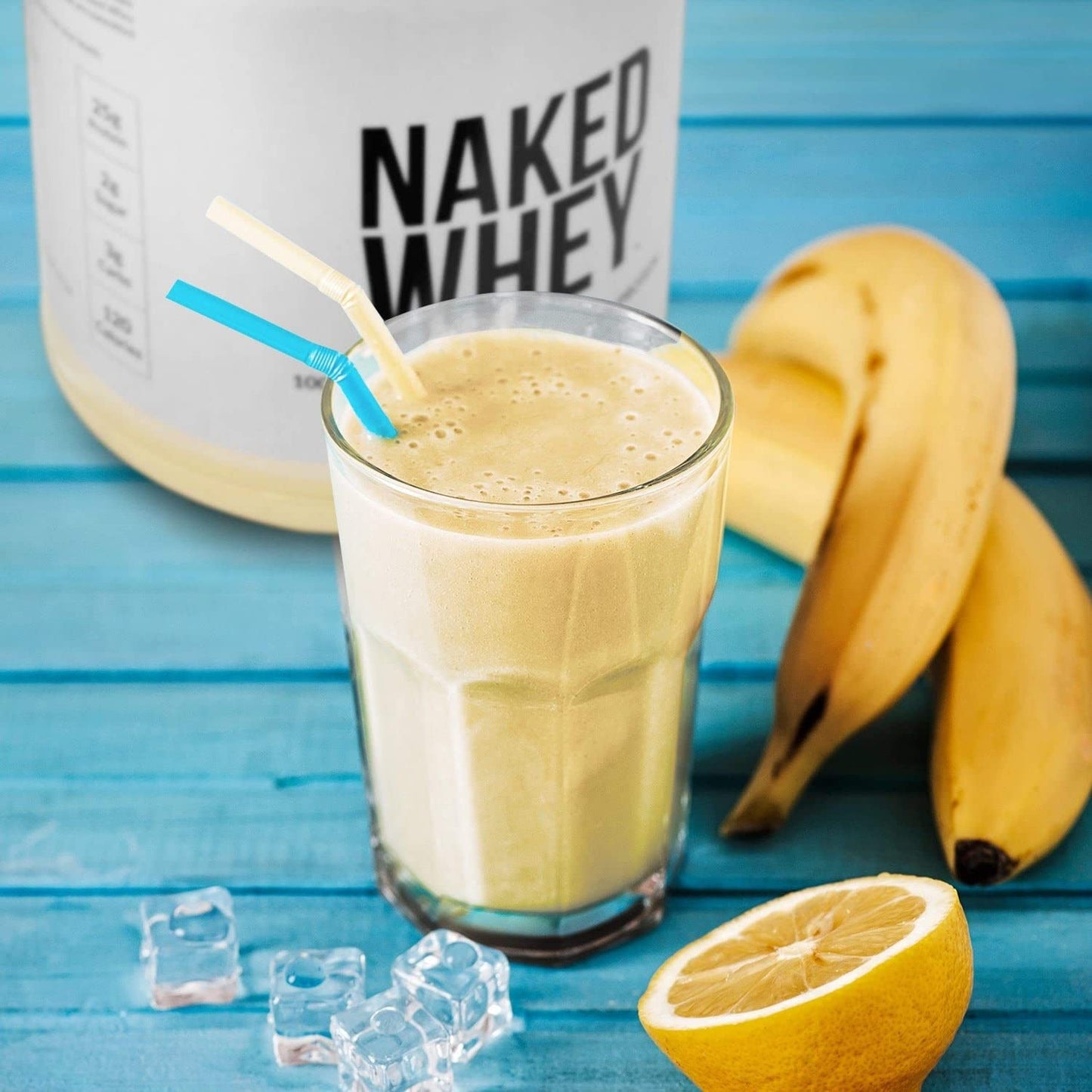NAKED Whey Vanilla Protein Powder - Only 3 Ingredients - Grass Fed Whey Protein Powder, Vanilla Flavor, and Organic Coconut Sugar, No GMO, No Soy, and Gluten Free - 24 Servings