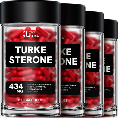 Turkesterone Supplement for Men - Organic Turkesterone Supplement for Muscle Growth w/Fadogia Agrestis Pterostilbene | Complexed Turkesterone Powder | 120 Turkestrone Vegan Capsules 1 Pack Nirvana Guru