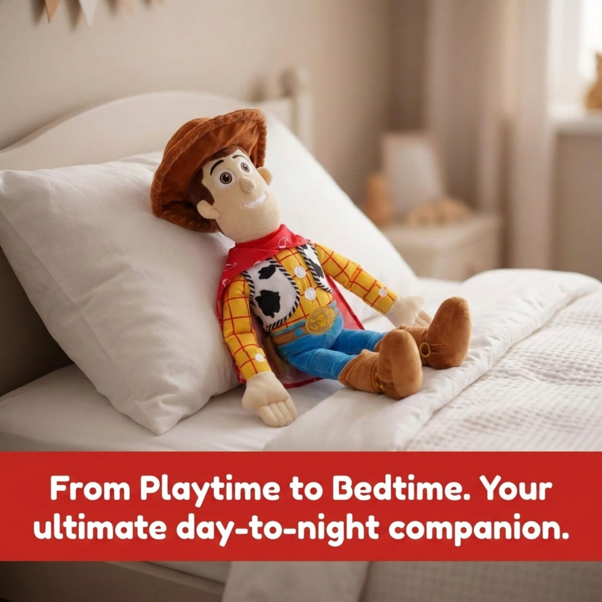 Jay Franco Kids Toy Story Plush Pillow Buddy - Large Ultra-Soft Stuffed Plushie & Cozy Pillow, Official Licensed Product, 24 Inches, Multi - Toy Story Woody
