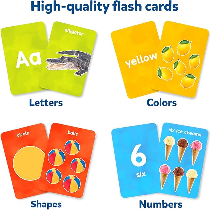 Skillmatics Thick Flash Cards for Toddlers - Letters, Numbers, Shapes & Colors, Montessori Toys, Preschool Learning Activities, Learning Aids, Gifts for Kids Ages 1, 2, 3, 4 Years nirvanaguru