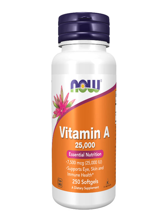 NOW Supplements, Vitamin A (Fish Liver Oil) 25,000 IU, Essential Nutrition, 250 Softgels Nirvana Guru