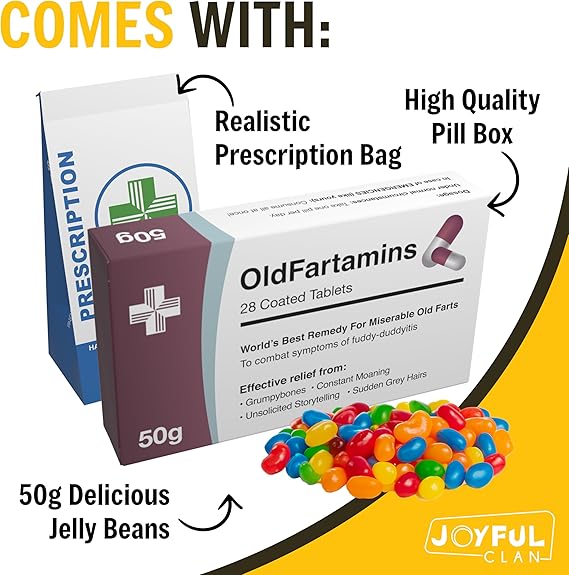 Funny Prank Pill Box with Sweets, Gag Gifts for Men, 20th 30th 40th 50th 60th 70th Birthday Gifts for Him, Novelty Joke Birthday Gifts for Boyfriend, Birthday Gift Hamper for Her nirvanaguru