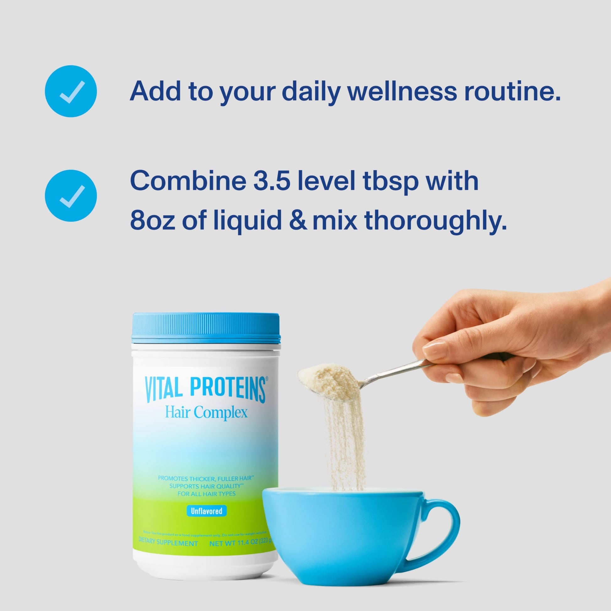 Vital Proteins Collagen Peptides + Biotin 10000mcg Hair Complex, Hair Growth Supplement - Clinically Studied Lustriva to Promote Thicker Fuller Hair, 20g Unflavored Collagen for Women 11.4oz Powder - Nirvana Guru