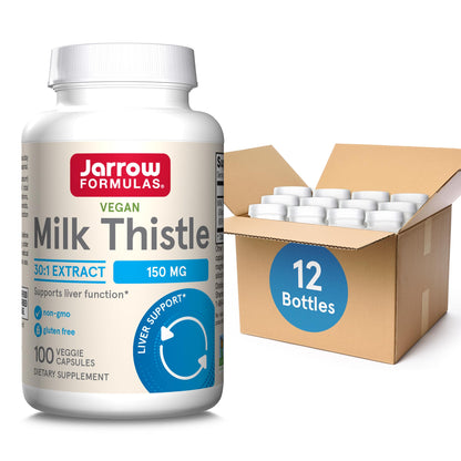 Jarrow Formulas Milk Thistle 150 mg With 30:1 Standardized Silymarin Extract, Dietary Supplement for Liver Function Support, 200 Veggie Capsules, 66-200 Day Supply - Nirvana Guru