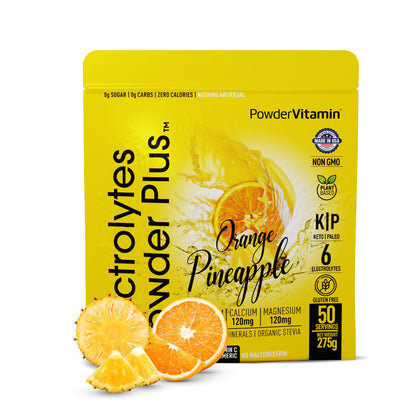PowerVitamin Lemonade Electrolytes Powder No Sugar for Daily Energy - Keto Electrolytes - Hydration Powder with 1000mg Potassium, 120mg Calcium, Magnesium, Organic Vitamin C, 100 Servings