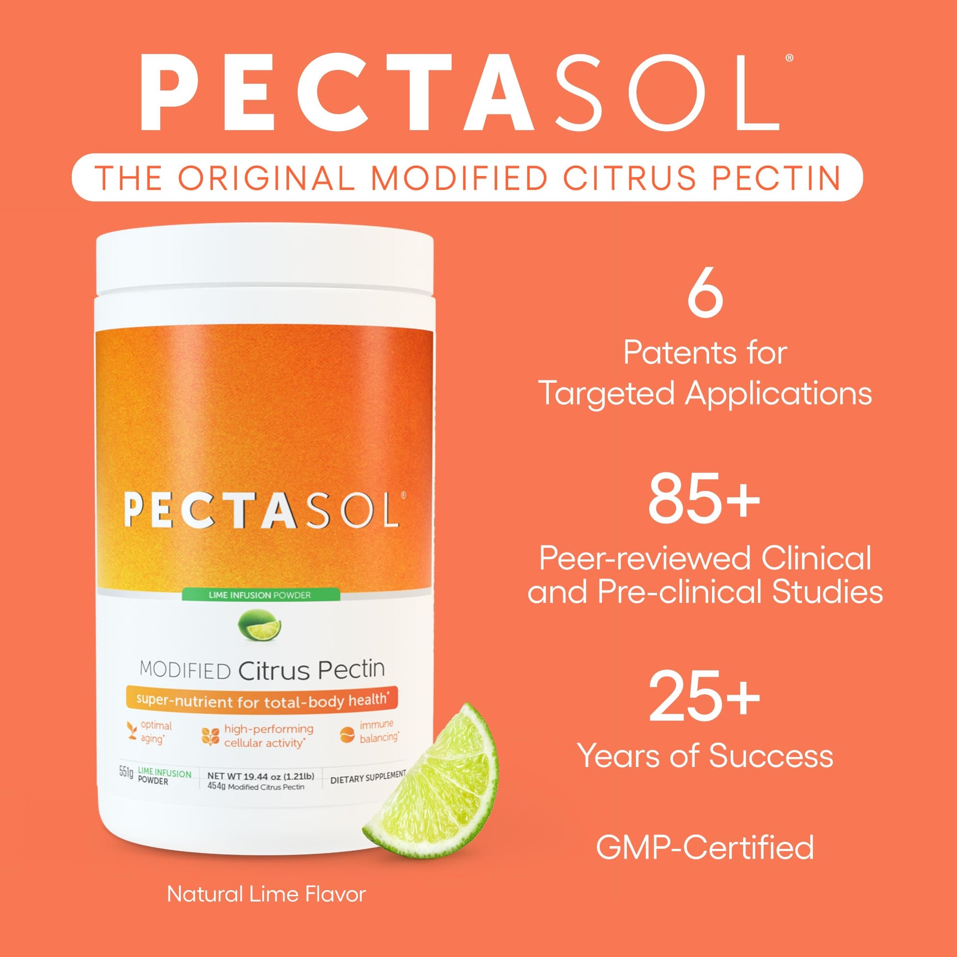 PectaSol Modified Citrus Pectin – 454g Powder – Total-Body Health Supplement to Support the Heart, Immune System, Inflammation Response & Healthy Aging + Maintain Healthy Galectin-3 Levels - Nirvana Guru