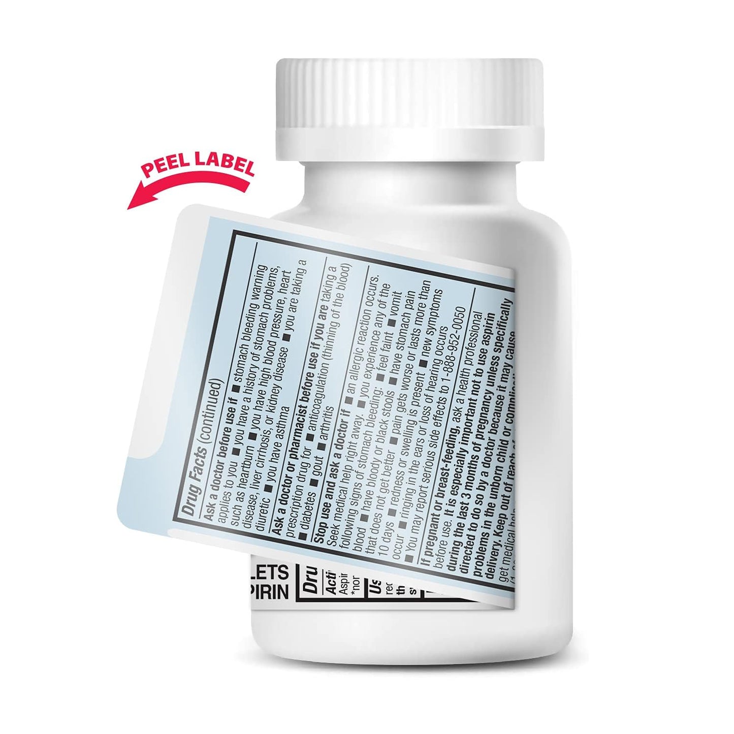 HealthA2Z® Aspirin 81 mg | Low Strength | Enteric Coated | Pain Relief | Reduces Minor Aches Muscle Pain & Cramps | Fever Reducer | Reduces Headache (365 Counts)