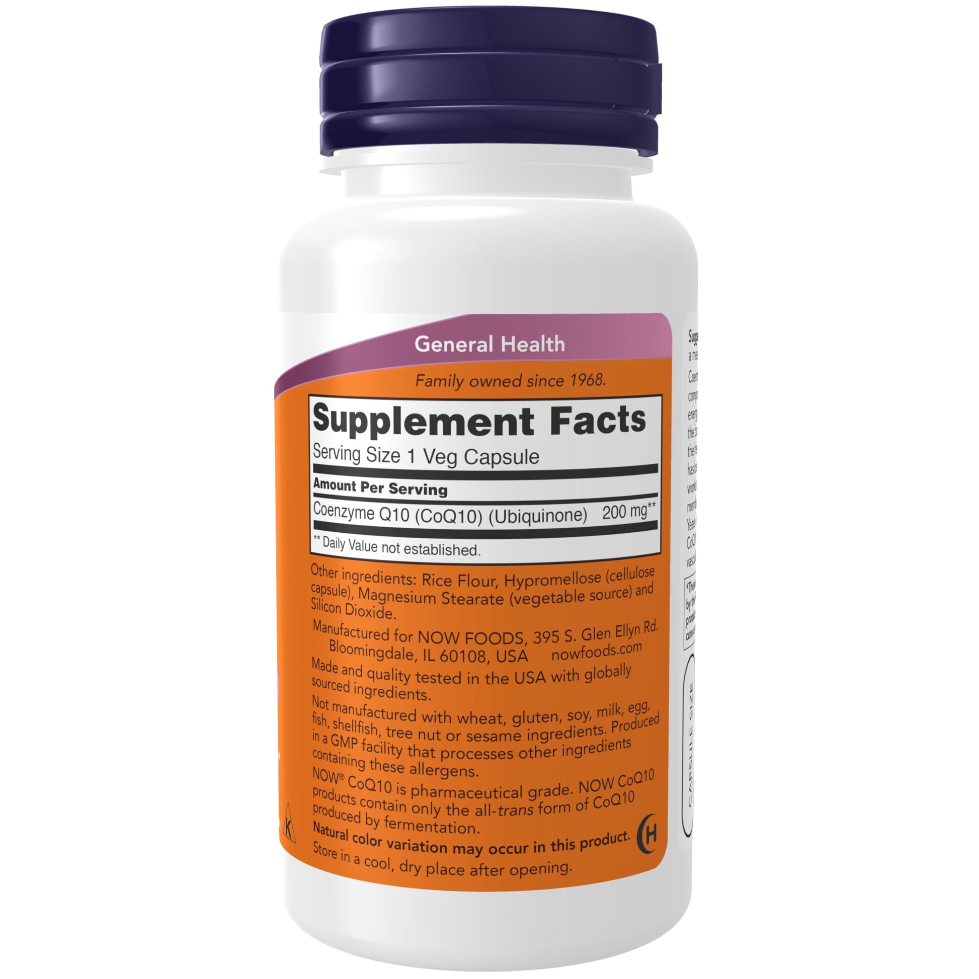 NOW Foods Supplements, CoQ10 (Coenzyme Q10) 200 mg, Cardiovascular Health*, 60 Veg Capsules - Nirvana Guru
