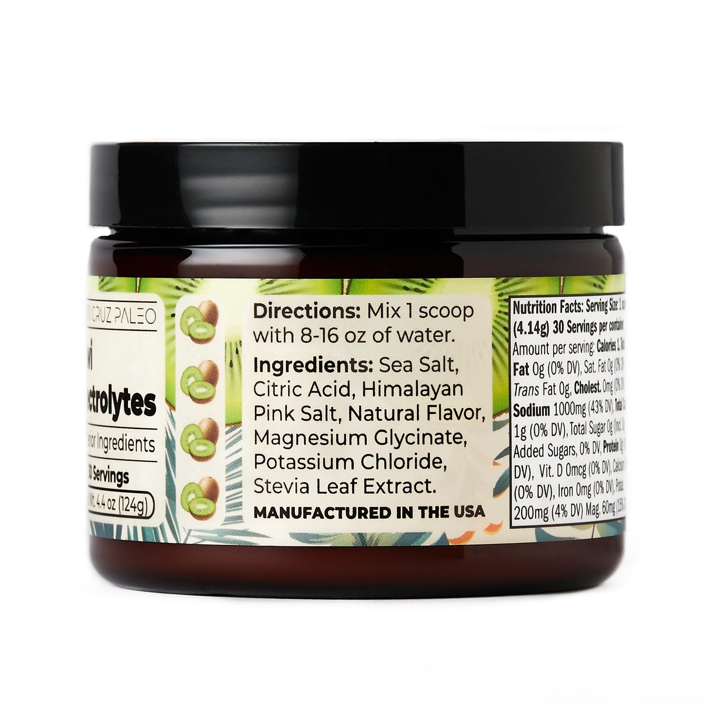 Santa Cruz Paleo Electrolyte Powder, Lemonade Flavor, Sugar Free Hydration Drink Mix with Himalayan Pink Salt, Sea Salt, Magnesium Glycinate, Potassium Chloride, Sweetened with Stevia, 30 Servings