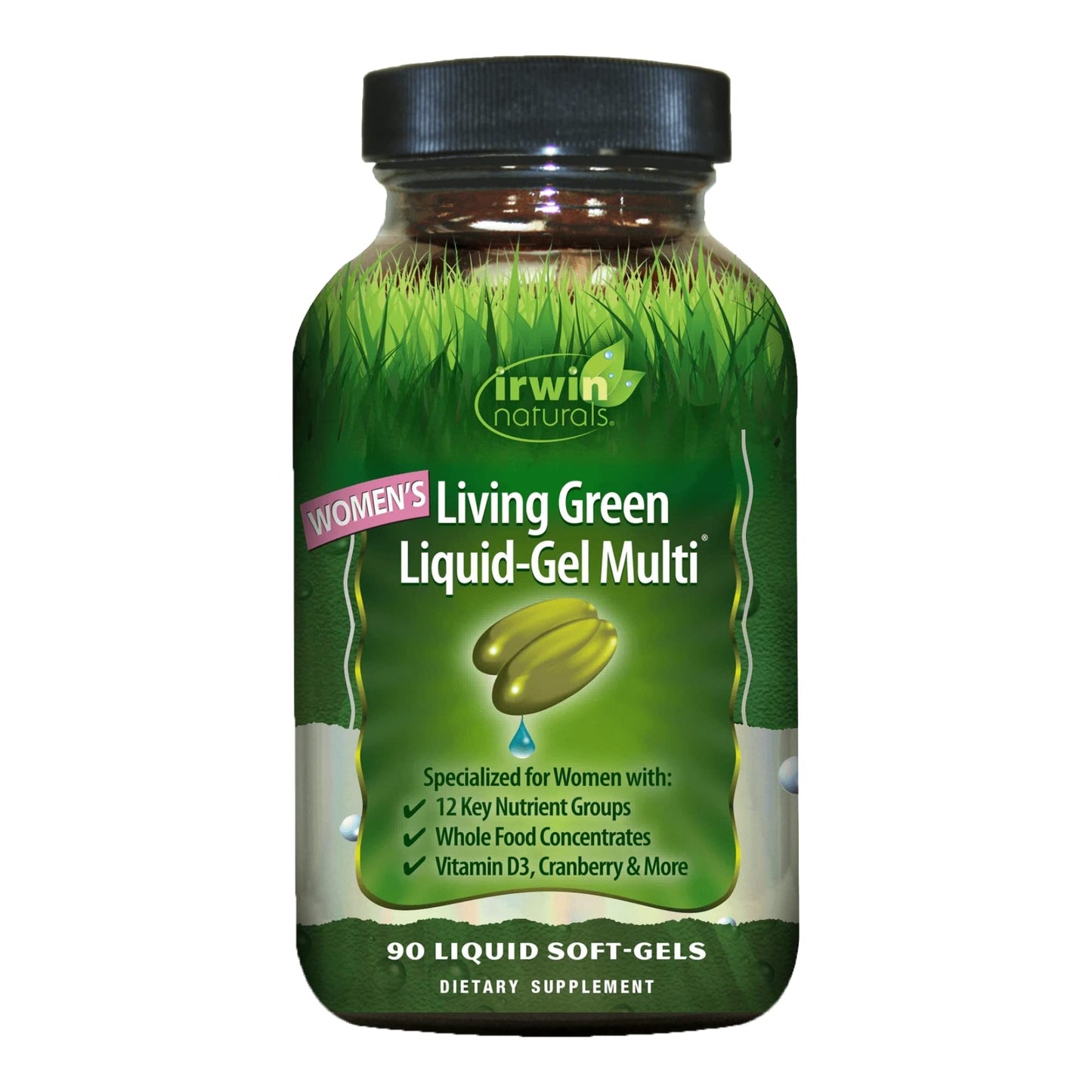 Irwin Naturals Women's Living Green Liquid-Gel Multi Vitamin - 70 Essential Nutrients, Vitamins, Wholefood Blend - Targeted Support - 120 Liquid Softgels - Nirvana Guru