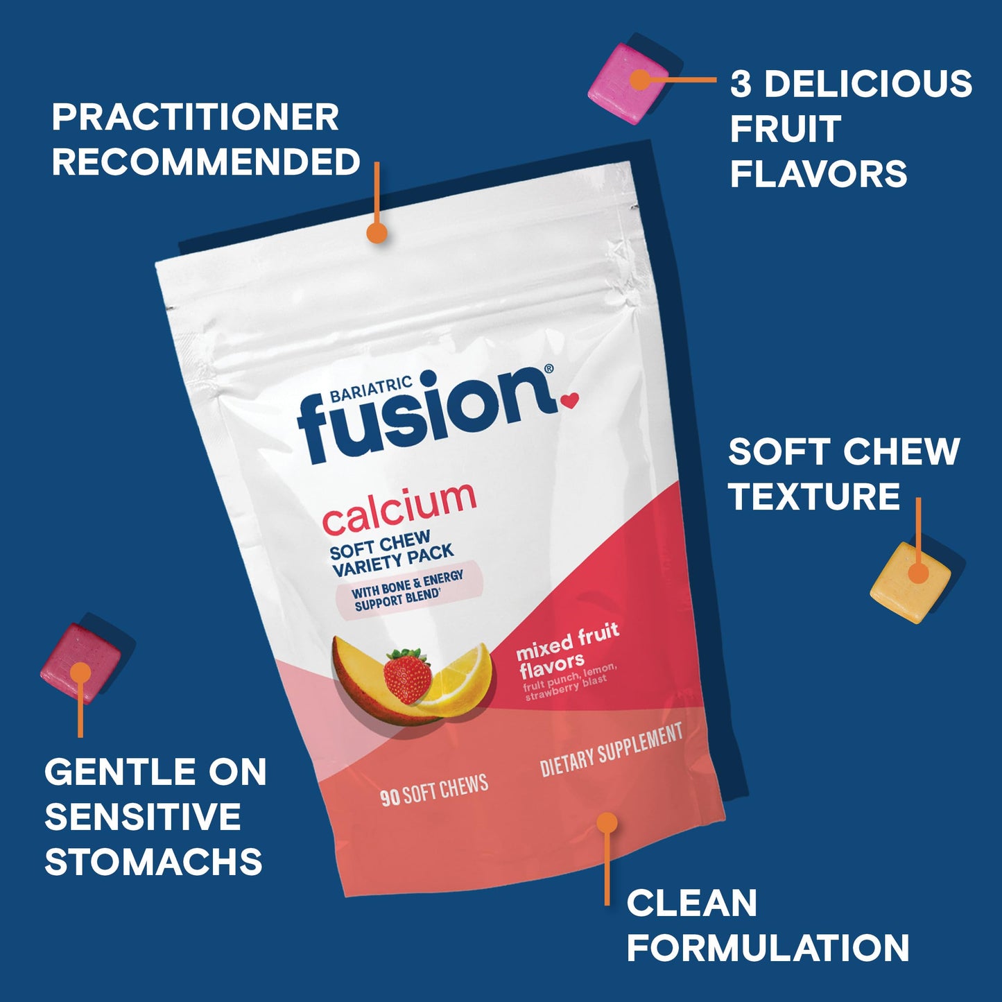 Bariatric Fusion Bariatric Calcium Chews | Calcium Citrate with Vitamin D3 Calcium Supplement Bariatric Vitamin | Sugar Free Calcium Citrate Chewable | Calcium Citrate 500mg | Caramel | 60 Count Nirvana Guru